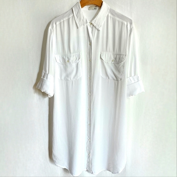 🇨🇦 Aritzia Wilfred Free White Button Shirt Dress - Picture 13 of 16